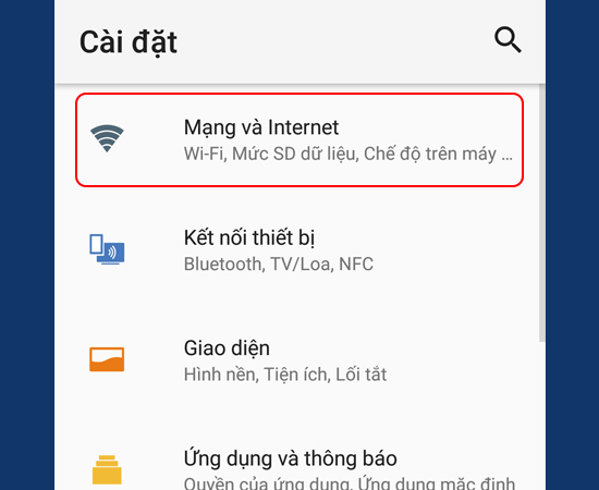 Bước 1: Vào Cài đặt