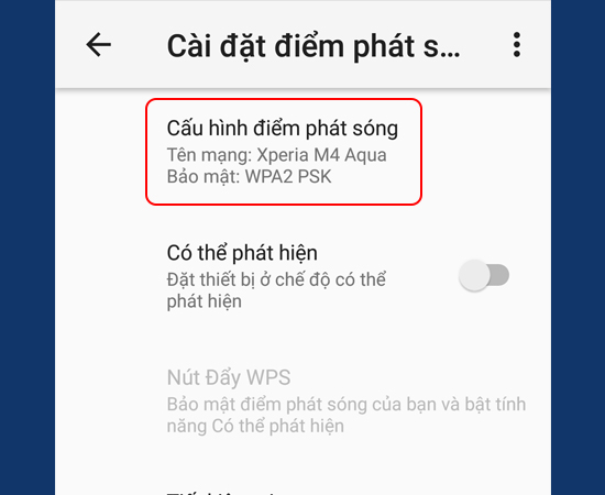 Bước 5: Chọn tiếp vào Cấu hình điểm phát sóng.