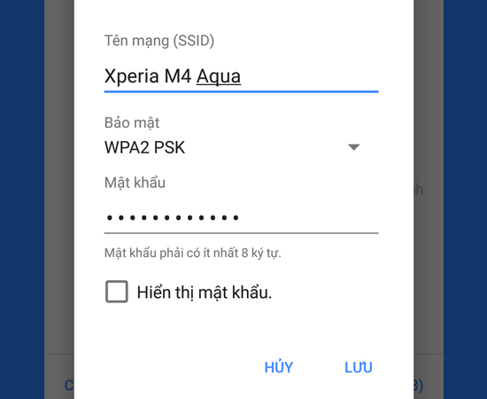 Bước 6: Có thể đặt tên và mật khẩu cho điểm phát của bạn.