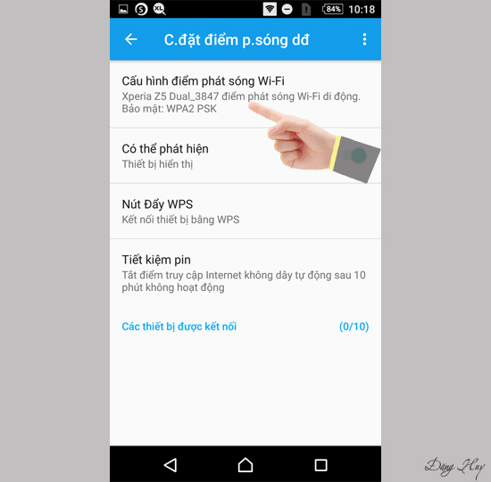 Bước 5: Chọn "Cấu hình điểm phát sóng Wifi".