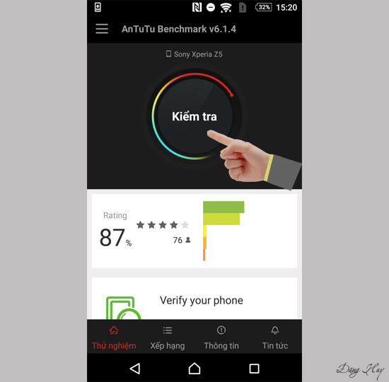 Bước 2: Chọn vào "Kiểm tra".