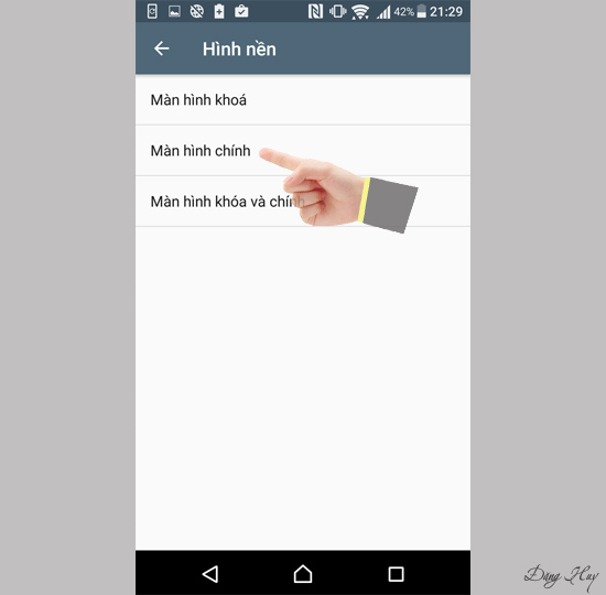 Bước 2: Chọn kiểu hình nền màn hình muốn cài.