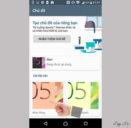 Bước 3: Chọn chủ đề muốn cài.