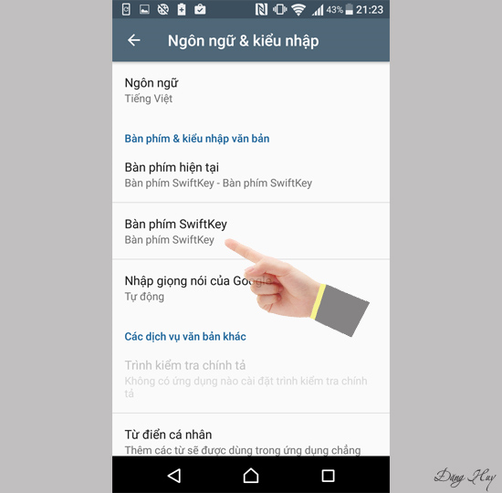 Bước 3: Chọn "Bàn phím SwiftKey".
