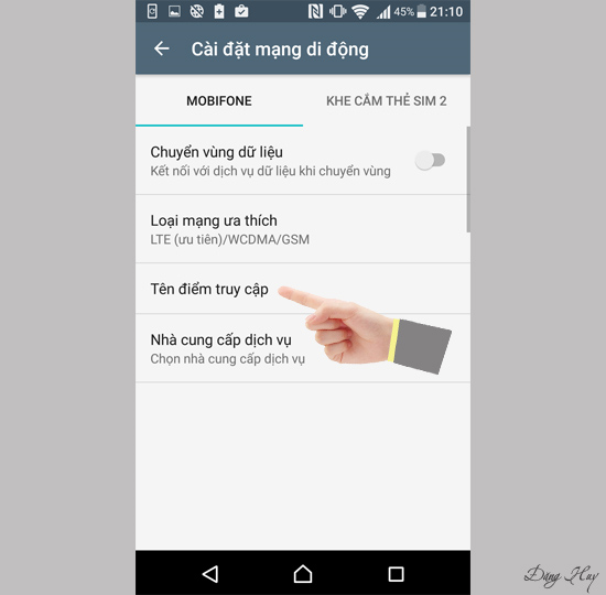 Bước 6: Chọn Sim dùng 3G và