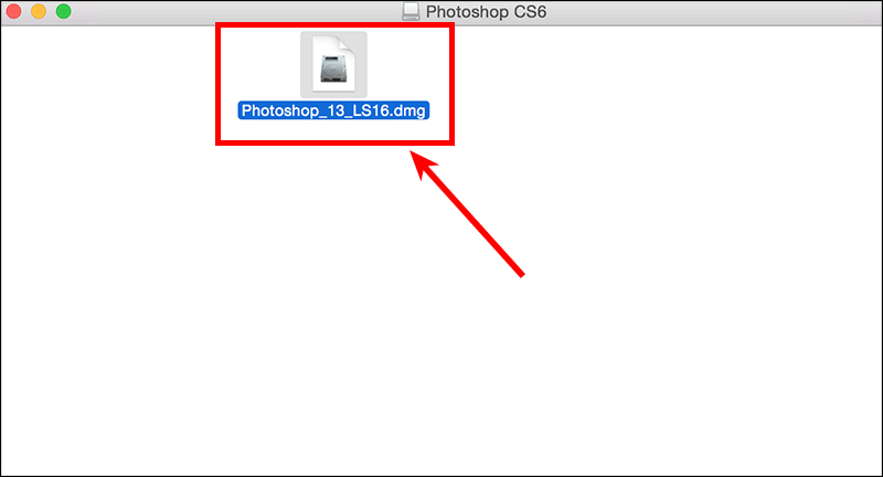 Vào thư mục Download mở file Adobe Photoshop CS6 vừa tải về, nhấn chọn Photoshop _13_LS16.dmg