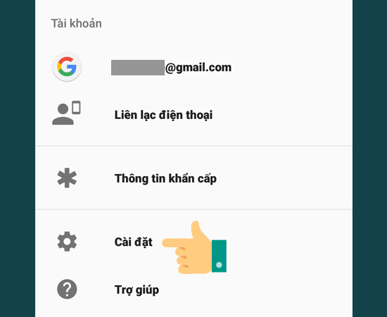 Bước 3: Tại đây, bạn chọn vào Cài đặt.