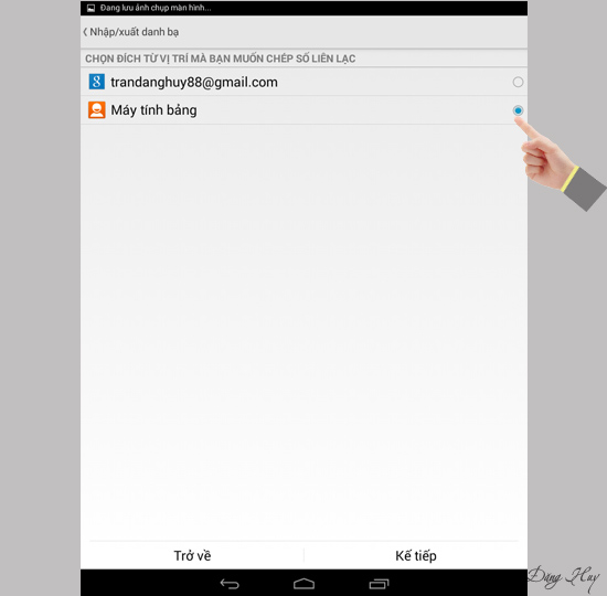 Chọn vị trí lưu