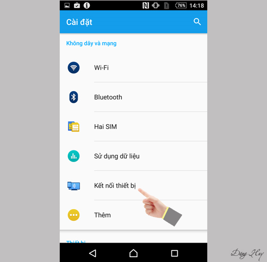 Chọn Kết nối thiết bị.