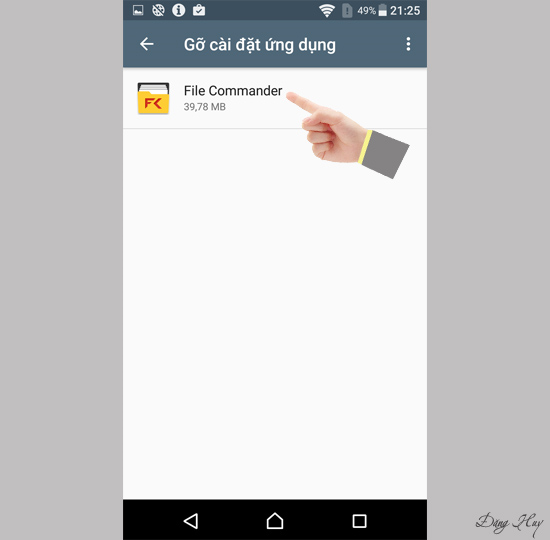 Chọn ứng dụng muốn gỡ