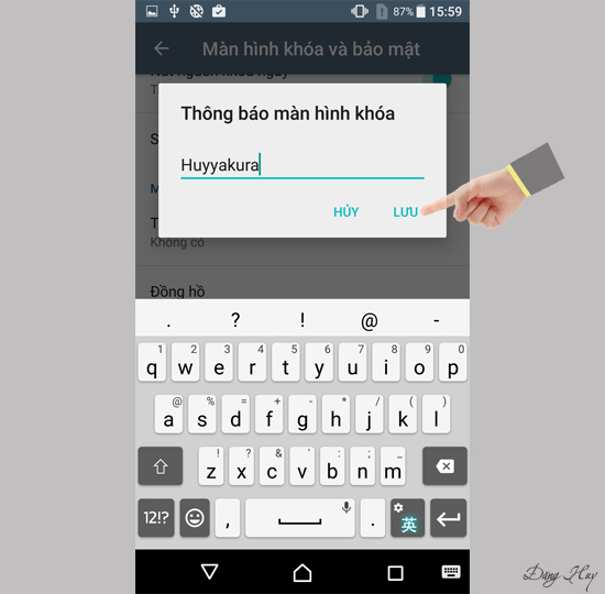 Nhập thông tin theo ý mình và chọn