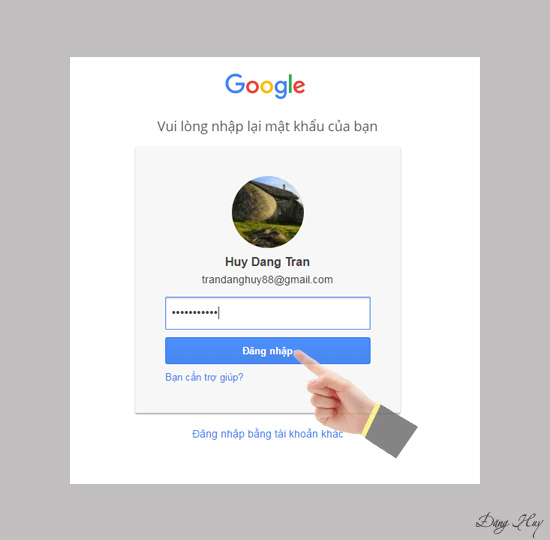 Đăng nhập email và mật khẩu