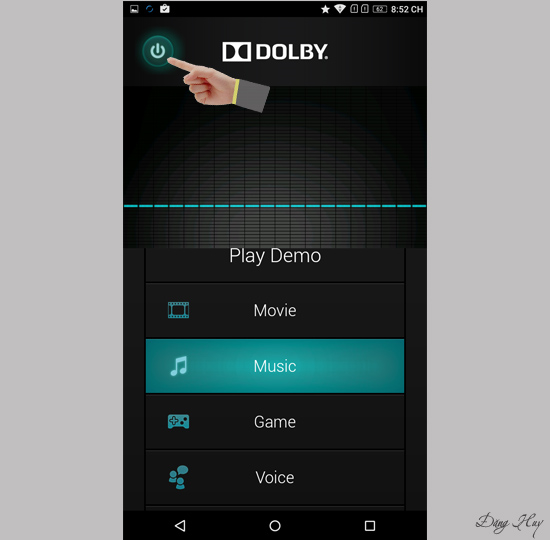 Bật tính năng Dolby lên