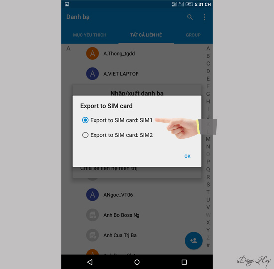 Bước 5: Chọn Sim muốn lưu.