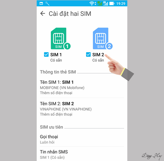 Chọn sim muốn tắt