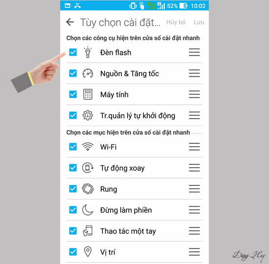 Bước 3: Chọn ứng dụng và lưu.