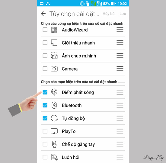 Bước 3: Chọn ứng dụng và lưu.