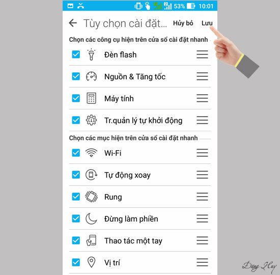 Bước 3: Chọn ứng dụng và lưu.