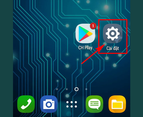 Bước 1: Vào Cài đặt.