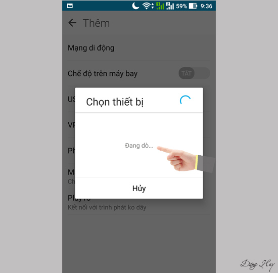 Đang dò thiết bị.