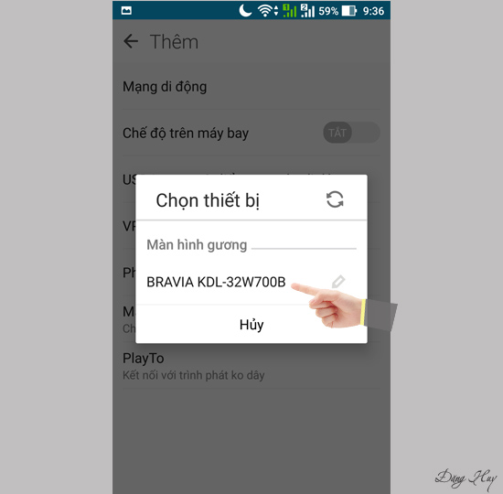 Chọn thiết bị muốn kết nối.