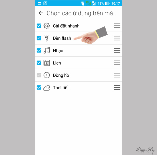 Bước 5: Chọn ứng dụng trên mành hình nắp.