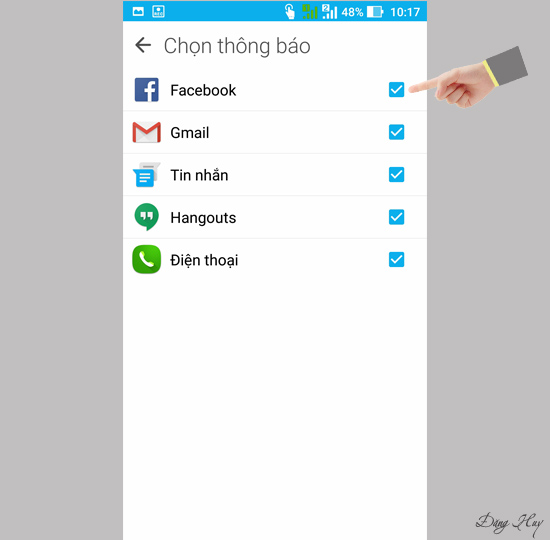 Bước 6: Chọn thông báo các ứng dụng.