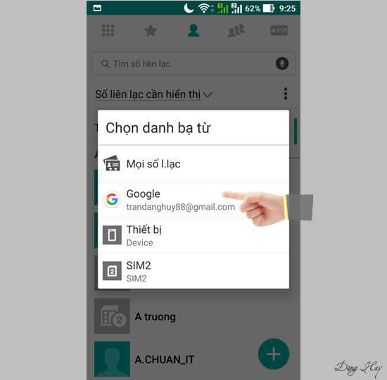 Bước 6: Chọn danh bạ muốn xuất.