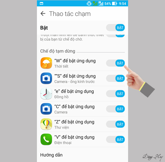 Bước 4: Bật các ứng dụng cần thiết.