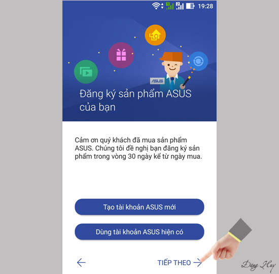 Chọn Tiếp theo