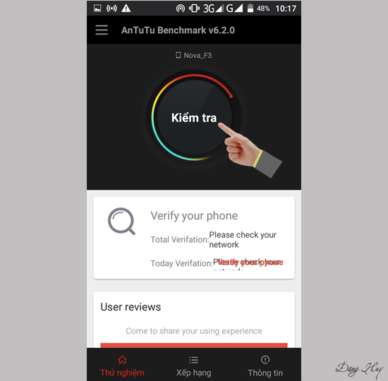 Chọn Kiểm tra