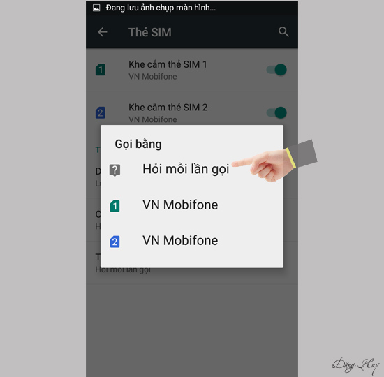 Chọn Hỏi mỗi lần gọi