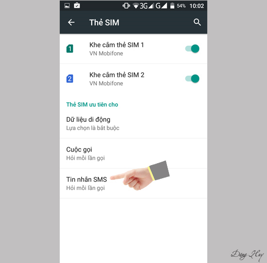 Chọn Tin nhắn SMS
