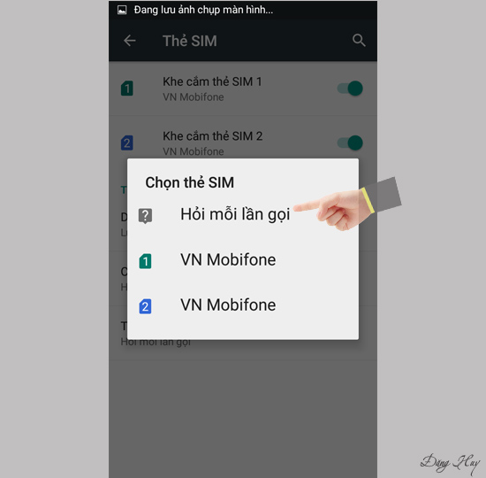 Chọn Hỏi mỗi lần gọi