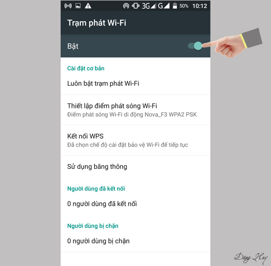 Bật Trạm phát wifi