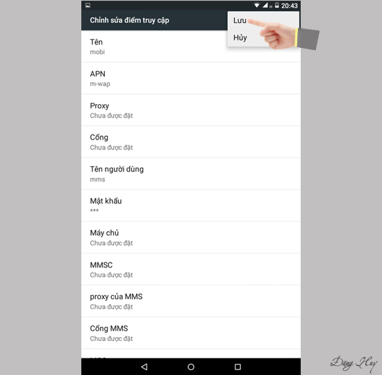Bước 8: Chọn Lưu
