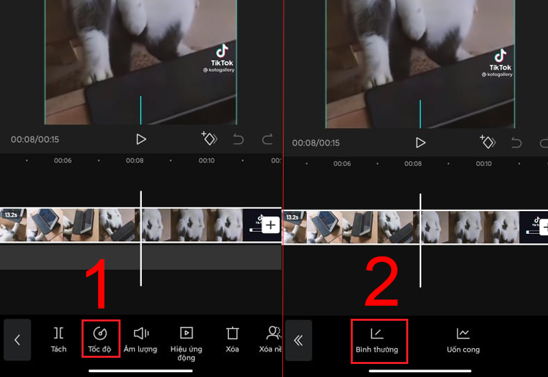 Nhấn chọn công cụ Tốc độ video