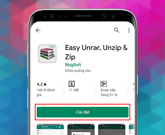 Cài đặt ứng dụng Easy Unrar