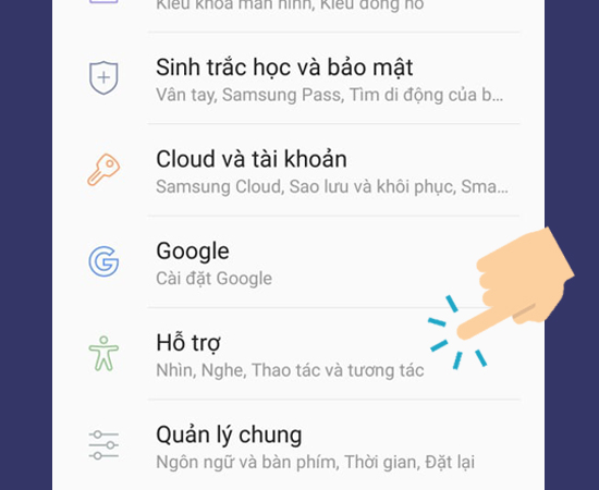 vào Hỗ trợ