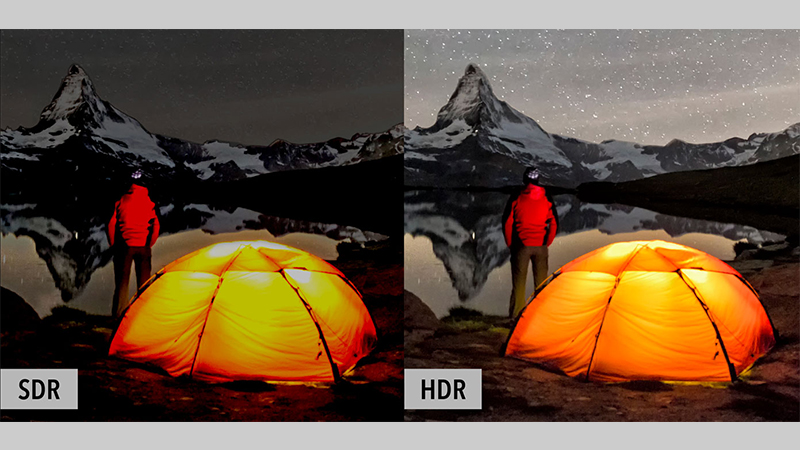 Có thể thấy sự khác nhau rõ rệt giữa ảnh thường và HDR