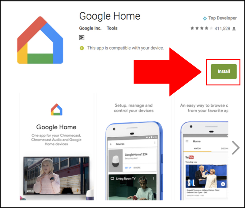 Tải ứng dụng Google Home trên CH Play
