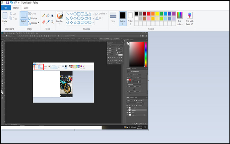 ấn tổ hợp phím Alt + Print Screen > Mở phần mềm Paint > Nhấn Ctrl + V để dán ảnh chụp vào. Để lưu lại bạn chỉ cần nhấn File > Save