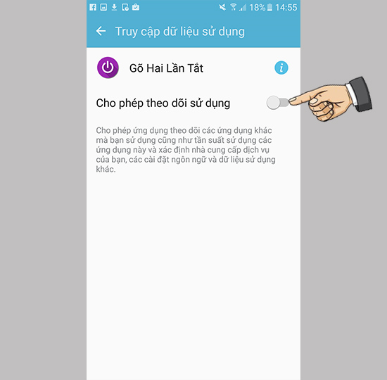 vuốt sang phải để bật