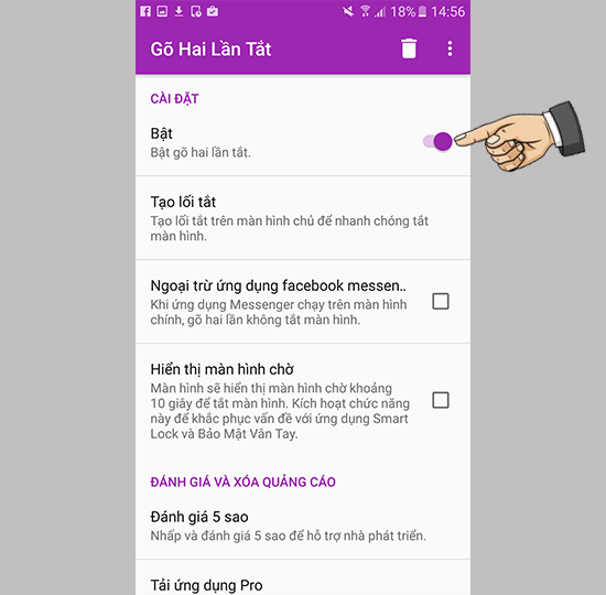 mở ứng dụng lên
