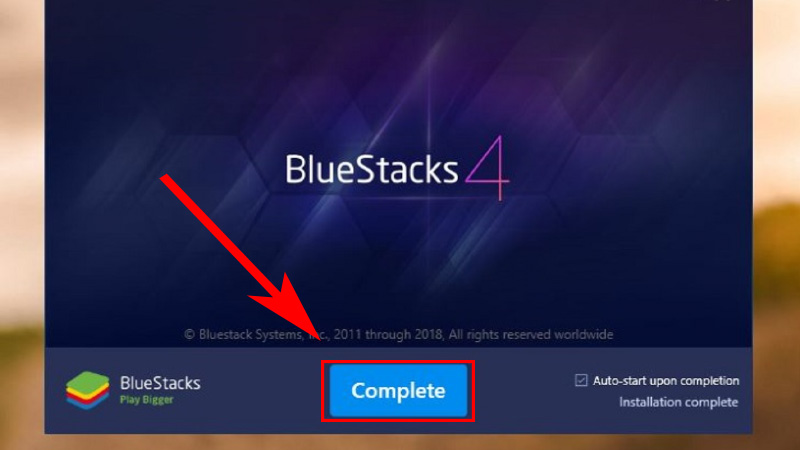 Hoàn thành việc cài đặt BlueStacks