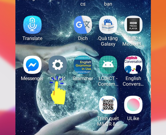 - Bước 1: Đầu tiên bạn hãy vào Cài đặt trên màn hình chính.