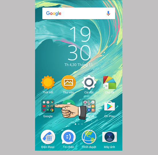 Tìm đến thư mục Google trên máy