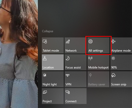 Bước 2: Tiếp đến chọn mục All Settings.