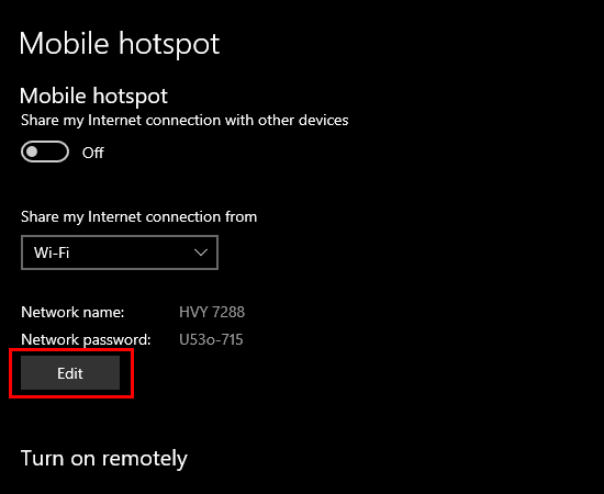 Bước 5: Tại đây các bạn Edit để có thể thay đổi tên và mật khẩu phát Wifi.