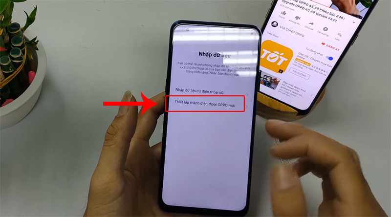 Chọn Thiết lập thành điện thoại OPPO mới